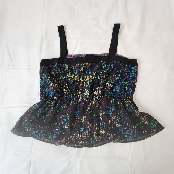 Derek Lam for Design Nation Nightshade Rio De Janeiro Peplum Splatter Top sz L - Picture 11 of 13